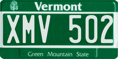 VT license plate XMV502