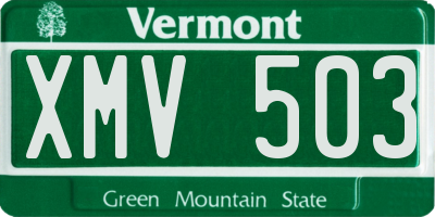 VT license plate XMV503