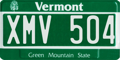 VT license plate XMV504
