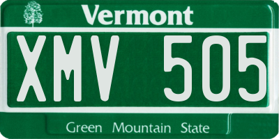 VT license plate XMV505
