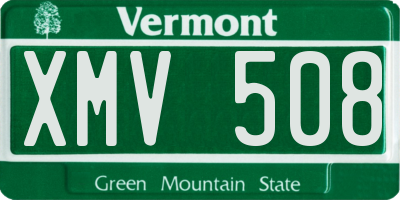 VT license plate XMV508