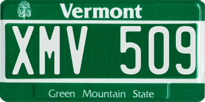 VT license plate XMV509