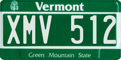 VT license plate XMV512
