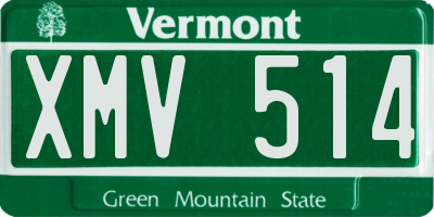 VT license plate XMV514