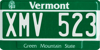 VT license plate XMV523