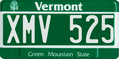 VT license plate XMV525