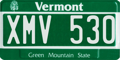 VT license plate XMV530