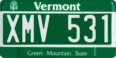 VT license plate XMV531