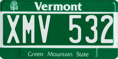 VT license plate XMV532