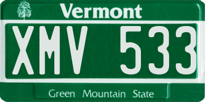 VT license plate XMV533
