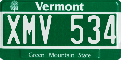 VT license plate XMV534