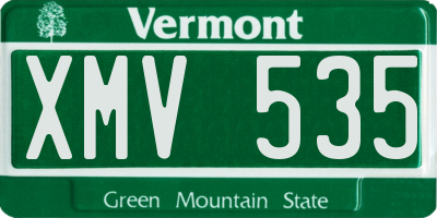 VT license plate XMV535