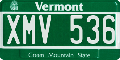 VT license plate XMV536