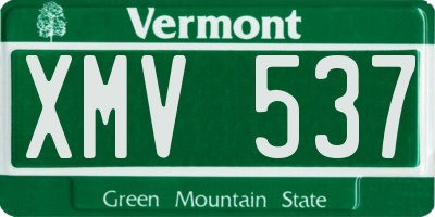 VT license plate XMV537