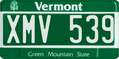 VT license plate XMV539