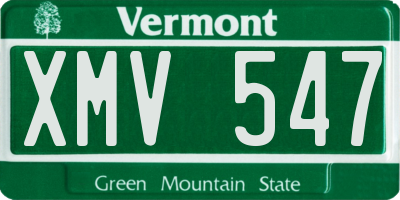 VT license plate XMV547