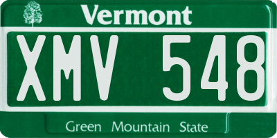 VT license plate XMV548