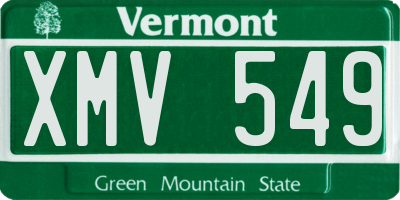 VT license plate XMV549