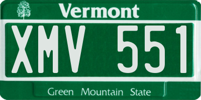 VT license plate XMV551