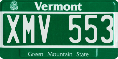 VT license plate XMV553
