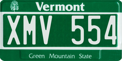 VT license plate XMV554