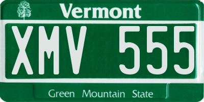 VT license plate XMV555