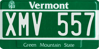 VT license plate XMV557