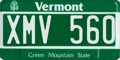 VT license plate XMV560