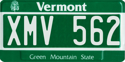 VT license plate XMV562