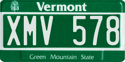 VT license plate XMV578