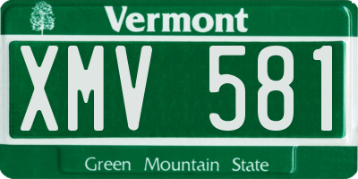 VT license plate XMV581