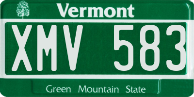 VT license plate XMV583