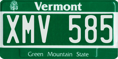 VT license plate XMV585