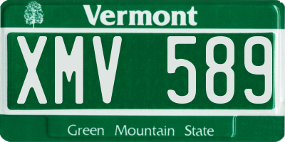 VT license plate XMV589
