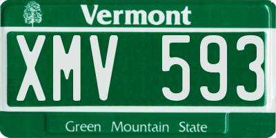 VT license plate XMV593