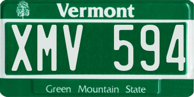 VT license plate XMV594