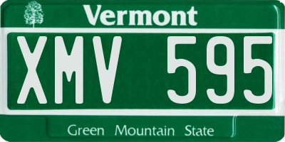 VT license plate XMV595