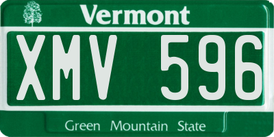 VT license plate XMV596