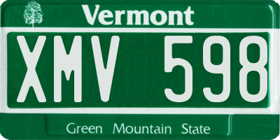 VT license plate XMV598