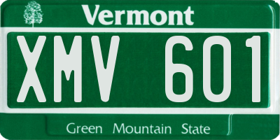 VT license plate XMV601