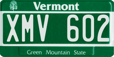 VT license plate XMV602