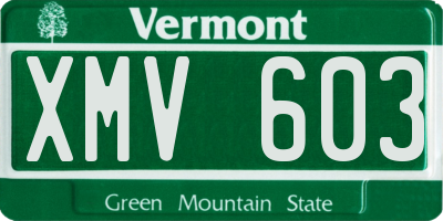 VT license plate XMV603