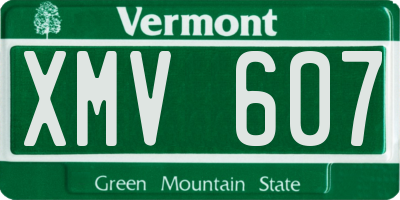 VT license plate XMV607