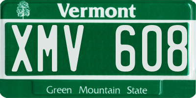 VT license plate XMV608