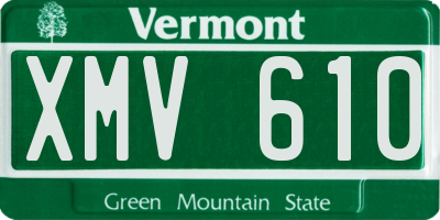 VT license plate XMV610