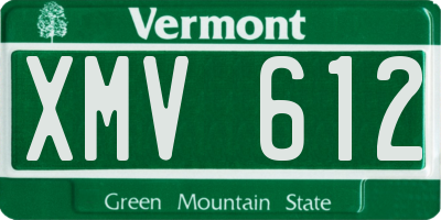 VT license plate XMV612