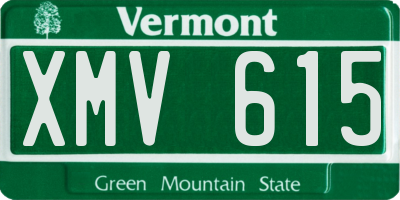 VT license plate XMV615