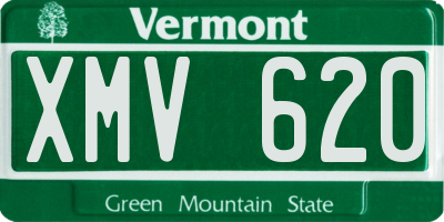 VT license plate XMV620