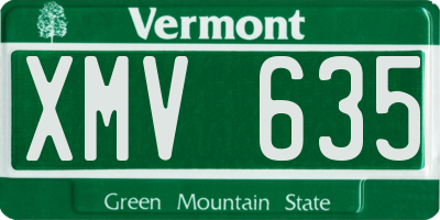 VT license plate XMV635