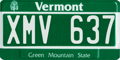 VT license plate XMV637